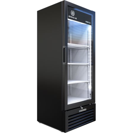 Beverage-Air Refrigerated Glass Door Merchandiser, Black, LED Lighting, 8.77 cu. ft. MT12-1B